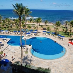 Vista Apto Luxo - Vista total mar e piscina.
